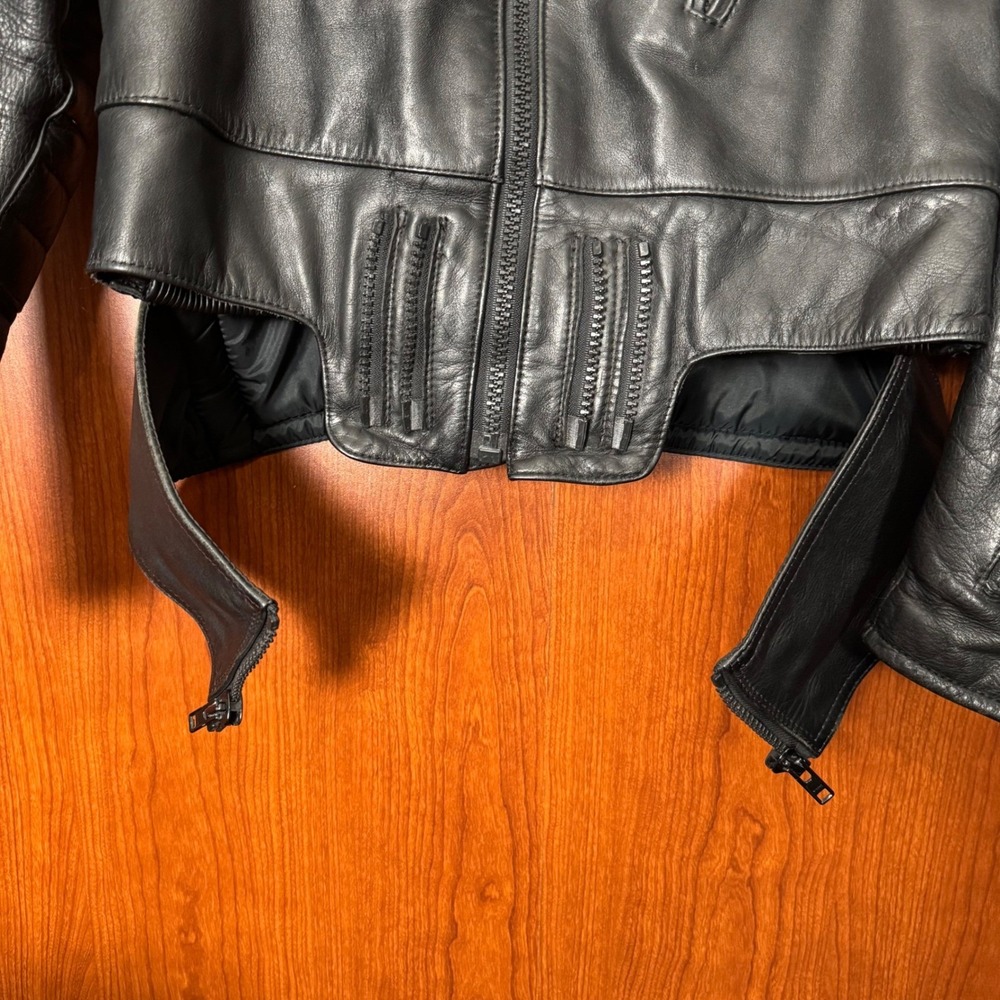 Hein Gericke Echt Leder VTG Black Leather Motorcycle Jacket 44 Lined Vented Pads - Picture 9 of 16